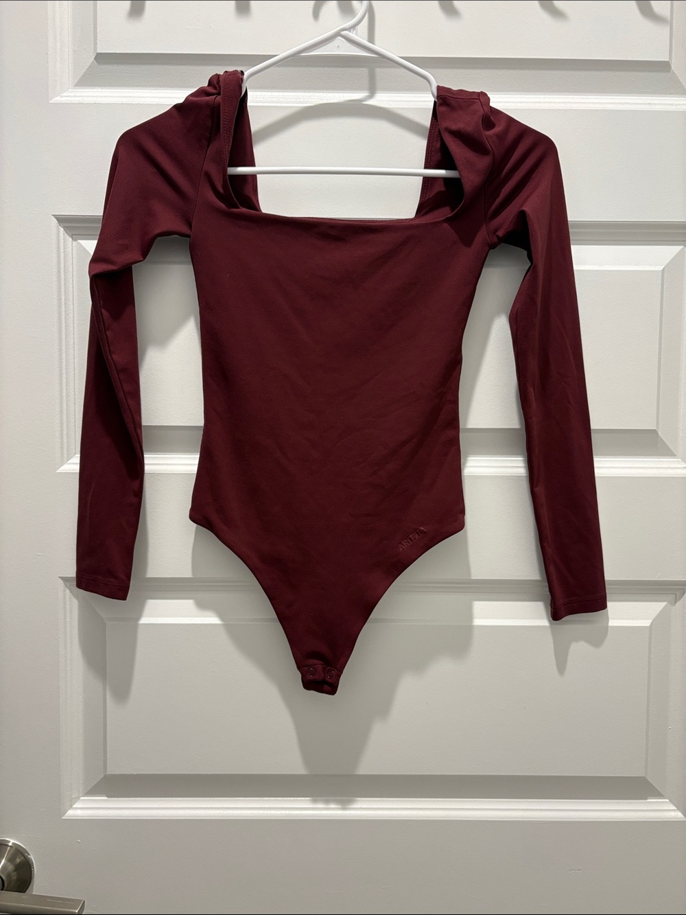 Aritzia Long Sleeve Maroon One-Piece Bodysuit